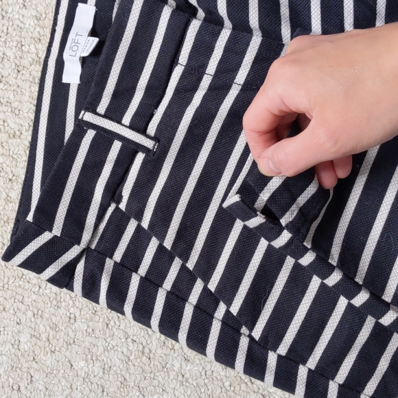Loft Petite Marissa Riviera Pant, 0P, black and white stripe - Picture 5 of 7